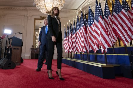 Prezidentské volby v USA: Prezident Trump s manželkou Melanií.