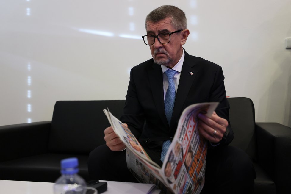 Souboj titánů v Blesku: Superdebata prezidentských kandidátů před 2. kolem voleb. Na snímku expremiér Andrej Babiš (19. 1. 2023).