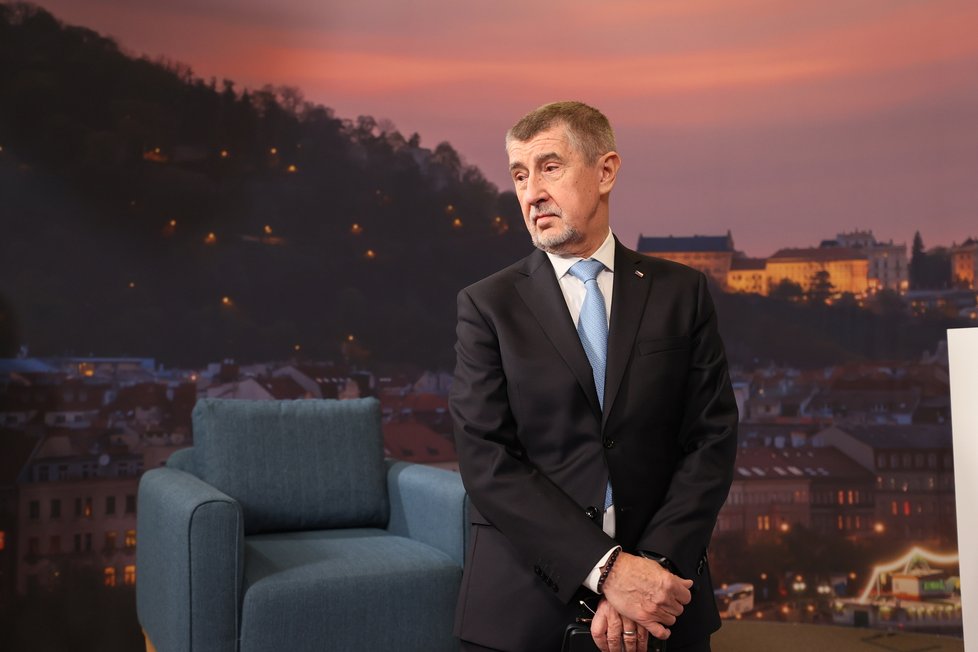 Souboj titánů v Blesku: Superdebata prezidentských kandidátů před 2. kolem voleb. Na snímku expremiér Andrej Babiš, (19.01.2023).