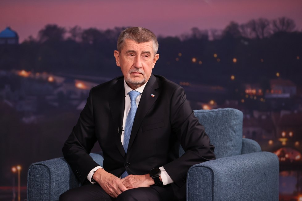 Souboj titánů v Blesku: Superdebata prezidentských kandidátů před 2. kolem voleb. Na snímku expremiér Andrej Babiš, (19.01.2023).