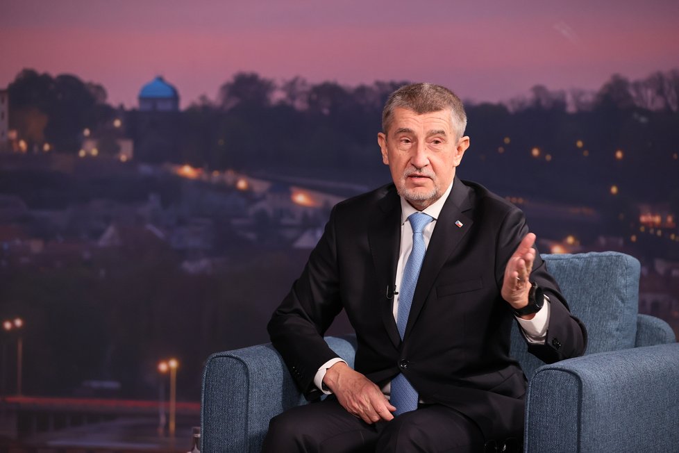 Souboj titánů v Blesku: Superdebata prezidentských kandidátů před 2. kolem voleb. Na snímku expremiér Andrej Babiš (19.01.2023).