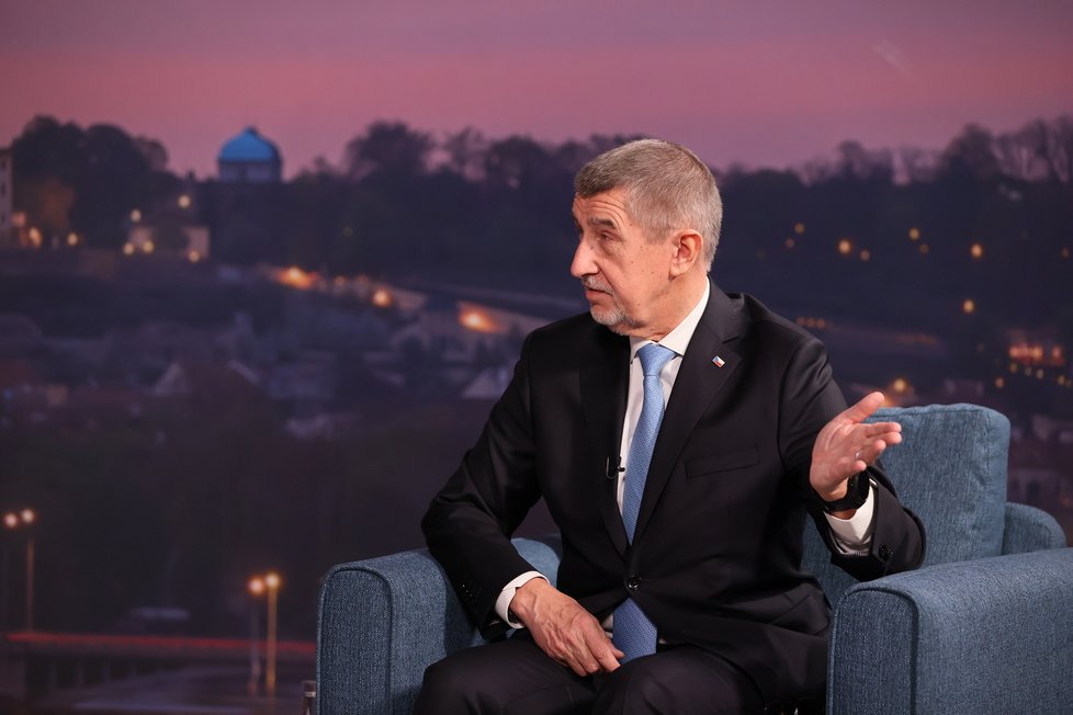 Souboj titánů v Blesku: Superdebata prezidentských kandidátů před 2. kolem voleb. Na snímku expremiér Andrej Babiš, (19.01.2023).