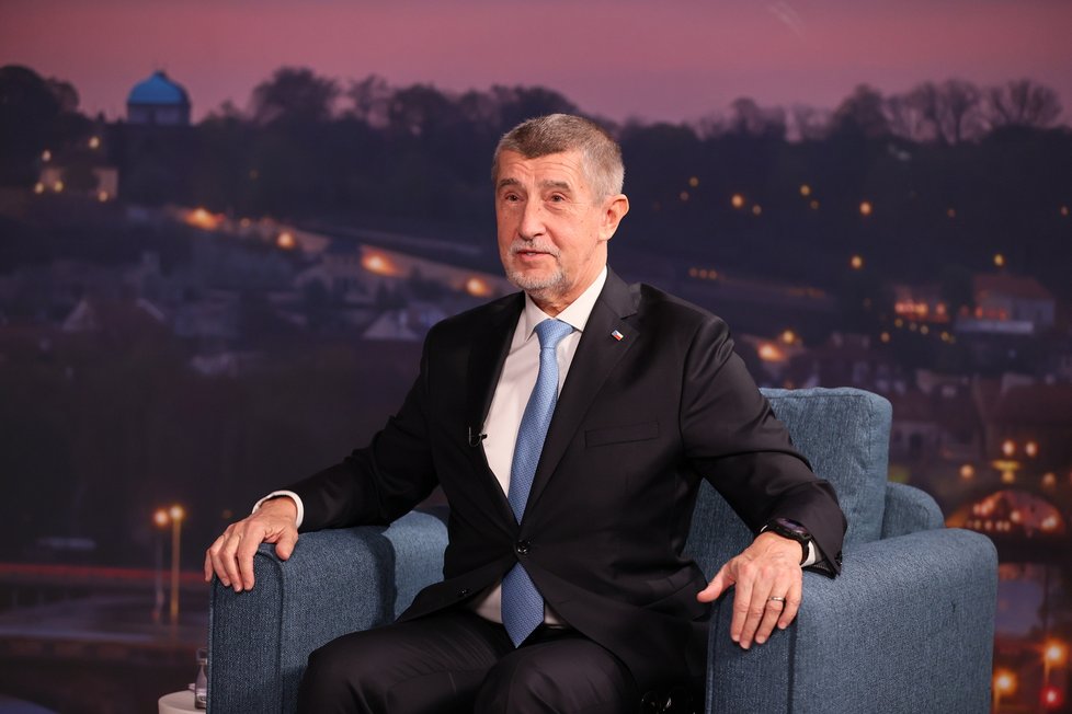 Souboj titánů v Blesku: Superdebata prezidentských kandidátů před 2. kolem voleb. Na snímku expremiér Andrej Babiš (19.01.2023).