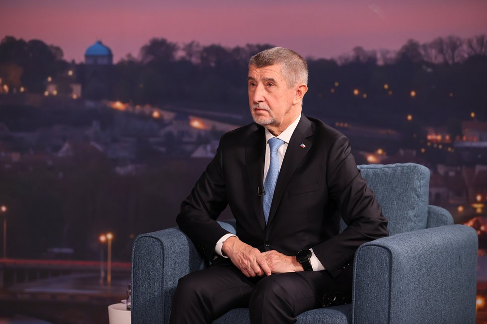 Souboj titánů v Blesku: Superdebata prezidentských kandidátů před 2. kolem voleb. Na snímku expremiér Andrej Babiš, (19.01.2023).