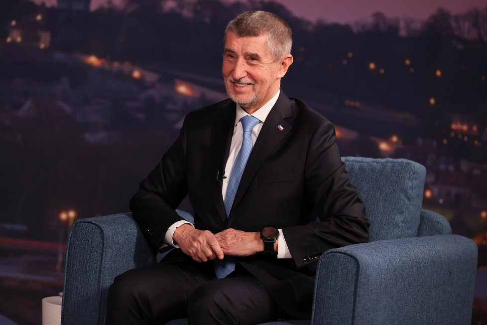 Souboj titánů v Blesku: Superdebata prezidentských kandidátů před 2. kolem voleb. Na snímku expremiér Andrej Babiš, (19.01.2023).