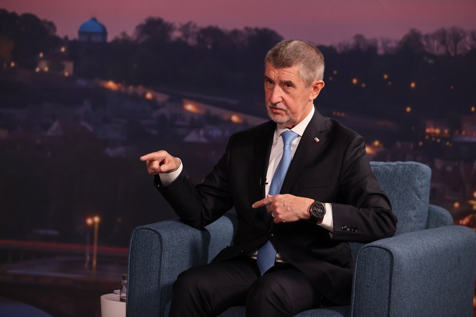 Souboj titánů v Blesku: Superdebata prezidentských kandidátů před 2. kolem voleb. Na snímku expremiér Andrej Babiš (19. 1. 2023).