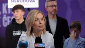 Prezidentské volby 2023: Danuše Nerudová během tiskové konference (14. 1. 2023)