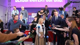 Prezidentské volby 2023: Danuše Nerudová během tiskové konference (14. 1. 2023)