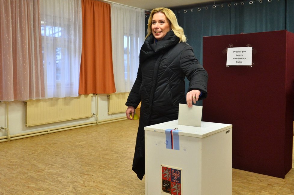 Prezidentské volby 2023: V Kuřimi volala neúspěšná kandidátka Danuše Nerudová (27. 1. 2023