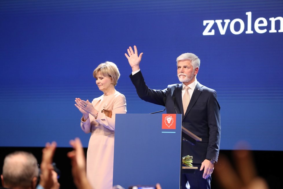Prezidentské volby 2023: Nově zvolený prezident ČR Petr Pavel a jeho první dáma (28. 1. 2023)