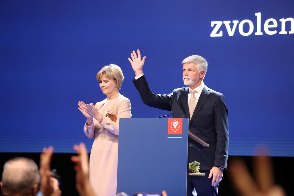 Prezidentské volby 2023: Nově zvolený prezident ČR Petr Pavel a jeho první dáma (28. 1. 2023)