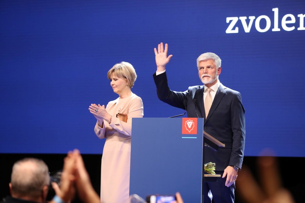 Prezidentské volby 2023: Nově zvolený prezident ČR Petr Pavel a jeho první dáma (28. 1. 2023)