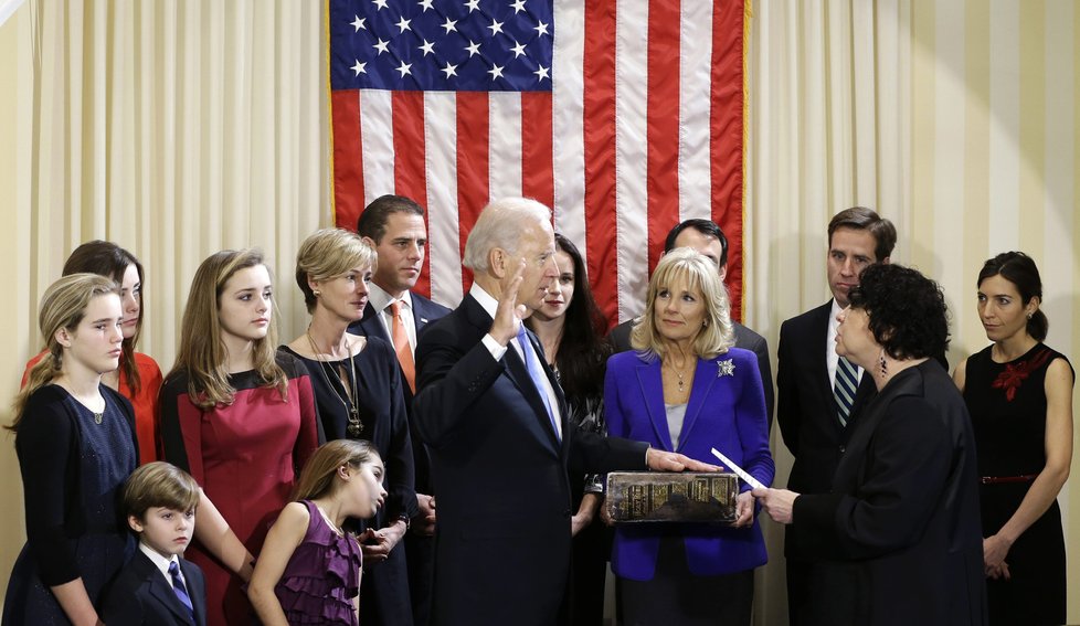 Demokratický kandidát Joe Biden s rodinou.