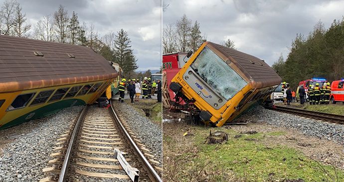 Na Příbramsku se srazil vlak s náklaďákem: Na místě jsou čtyři zranění