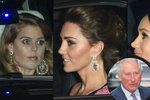 Snachy prince Charlese Kate a Meghan a jeho neteř Beatrice se ověsily šperky s diamanty.