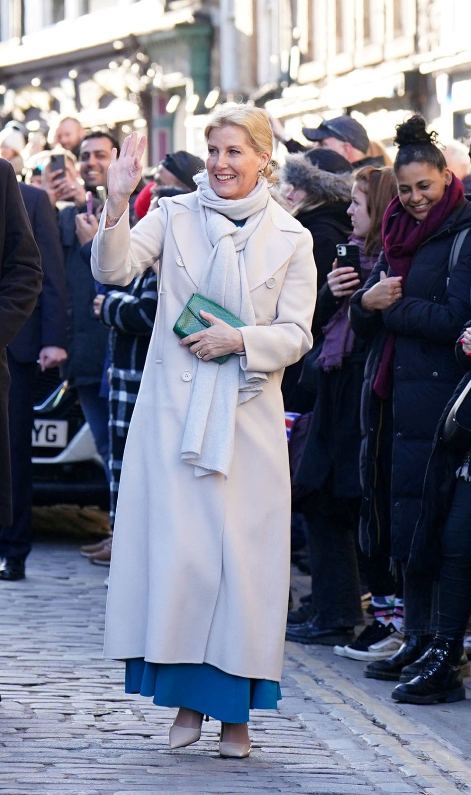 Sophie, vévodkyně z Edinburghu, před edinburskou radnicí (10. 3. 2023)