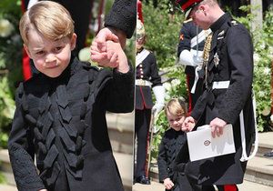 Princ George porušil tradici: Na svatbu strýčka Harryho oblékl kalhoty!