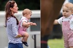 Kate navlékla prince George do sladce růžového oblečku.