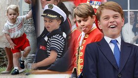 Rošťák princ George slaví 10. narozeniny: Roztomilý kukuč, vypláznutý jazyk i šibalské ksichtíky! 