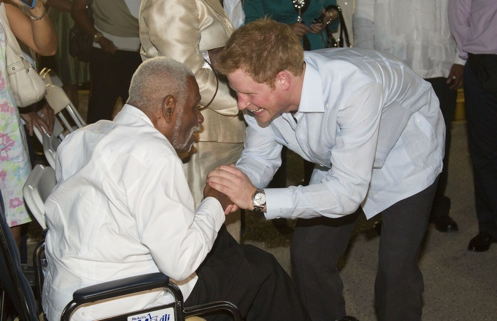 Harry na Belize v roce 2012