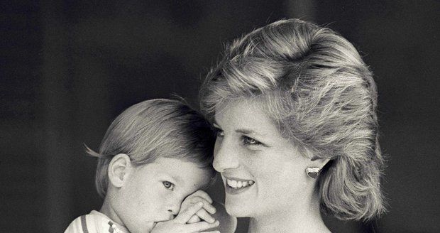 Lady Diana s malým Harrym