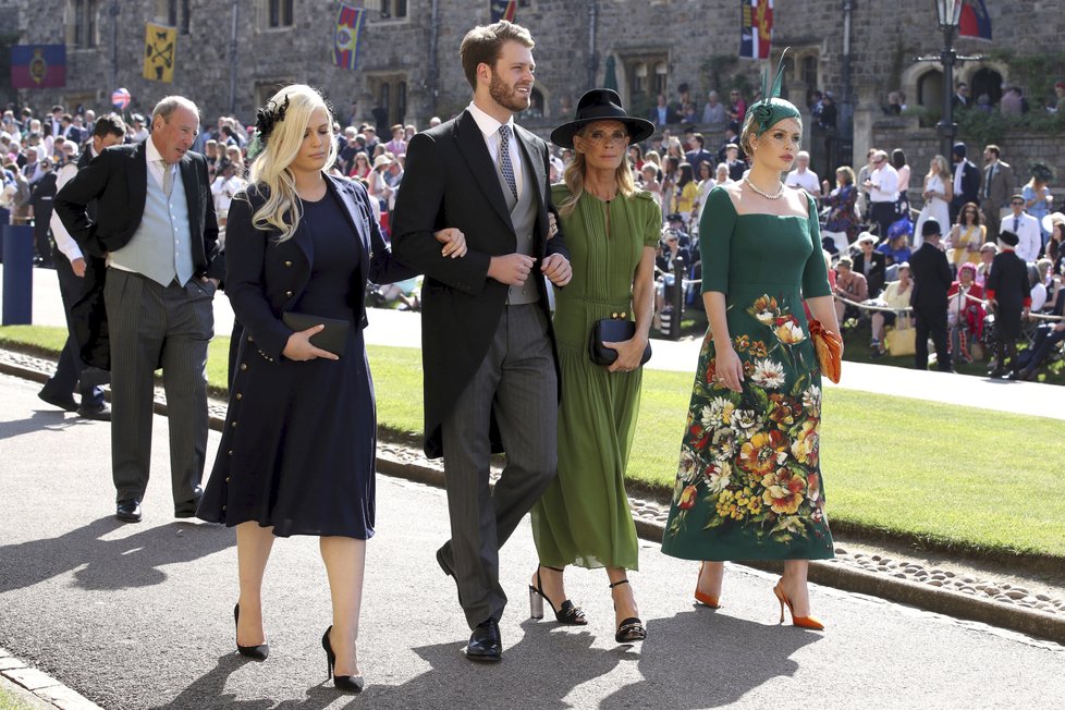 Eliza Spencer, Louis Spencer, Victoria Aitken a Kitty Spencer na svatbě prince Harryho a Meghan Markle