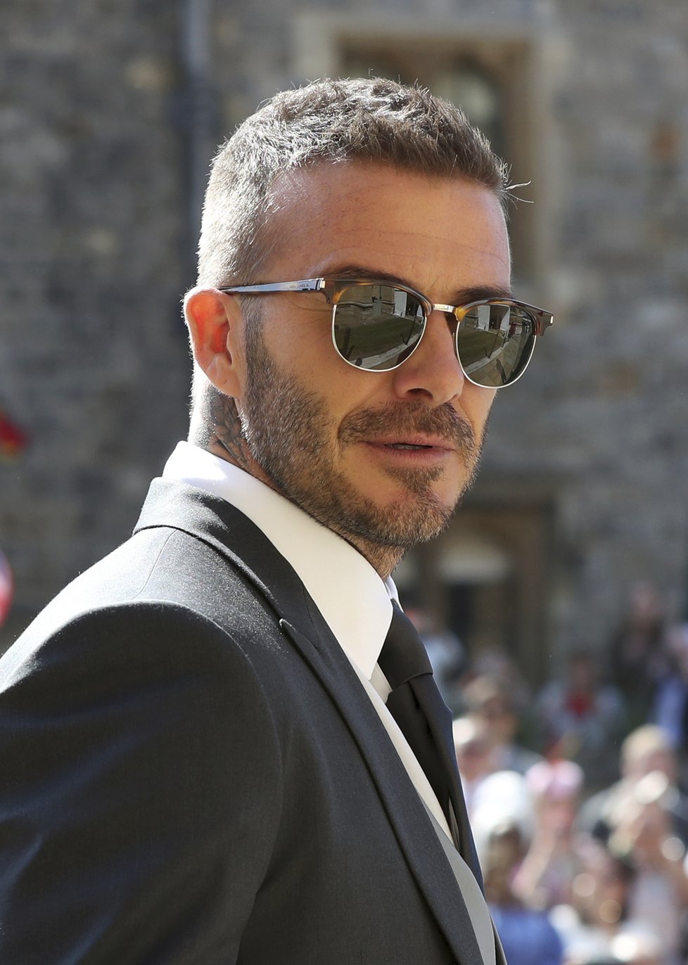 David Beckham na královské svatbě.