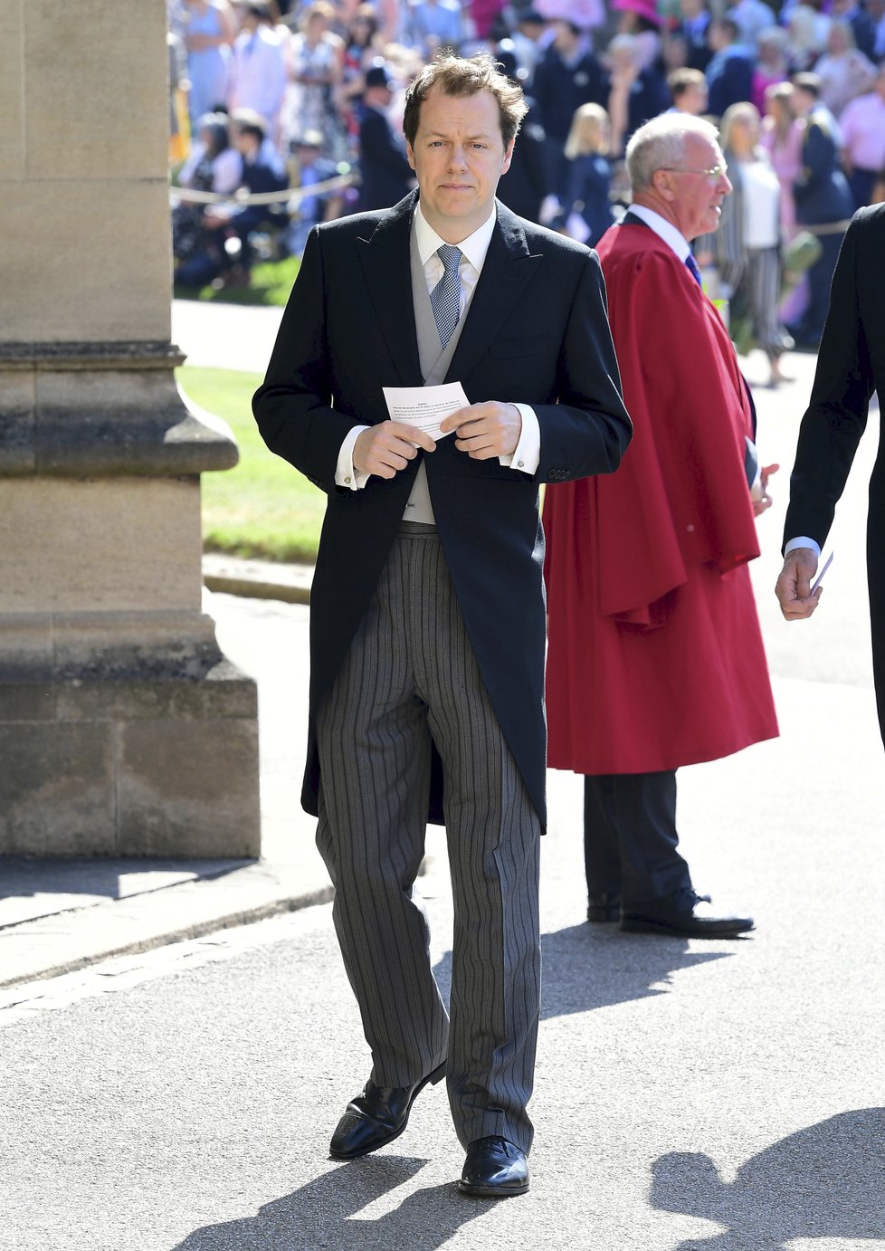 Tom Parker Bowles na svatbě prince Harryho.