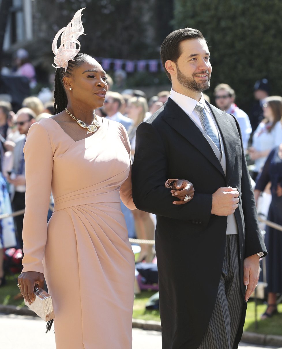 Serena Williamsová a  Alexis Ohanian na svatbě Meghan