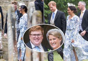 Meghan s Harrym na svatbě Dianiny neteře: Skrývají volné šaty těhotenské bříško?