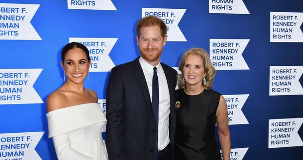 Princ Harry, Meghan Markle a prezidentka nadace Kerry Kennedyová