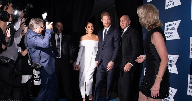 Princ Harry a Meghan Markle na Robert F. Kennedy Human Rights Ripple of Hope Award Gala v New Yorku