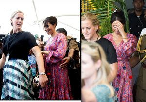 Těhotná Meghan Markle se zděsila na trhu na ostrově Fiji a utekla.