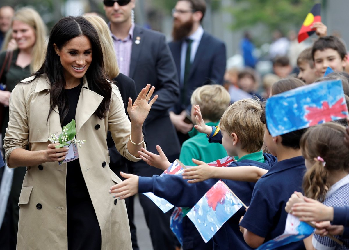 Princ Harry s těhotnou Meghan při návštěvě města Merlbourne v Austrálii. 