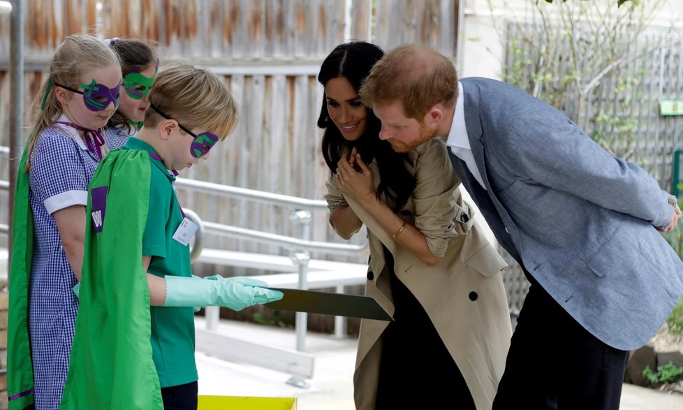 Princ Harry s těhotnou Meghan při návštěvě města Melbourne v Austrálii.