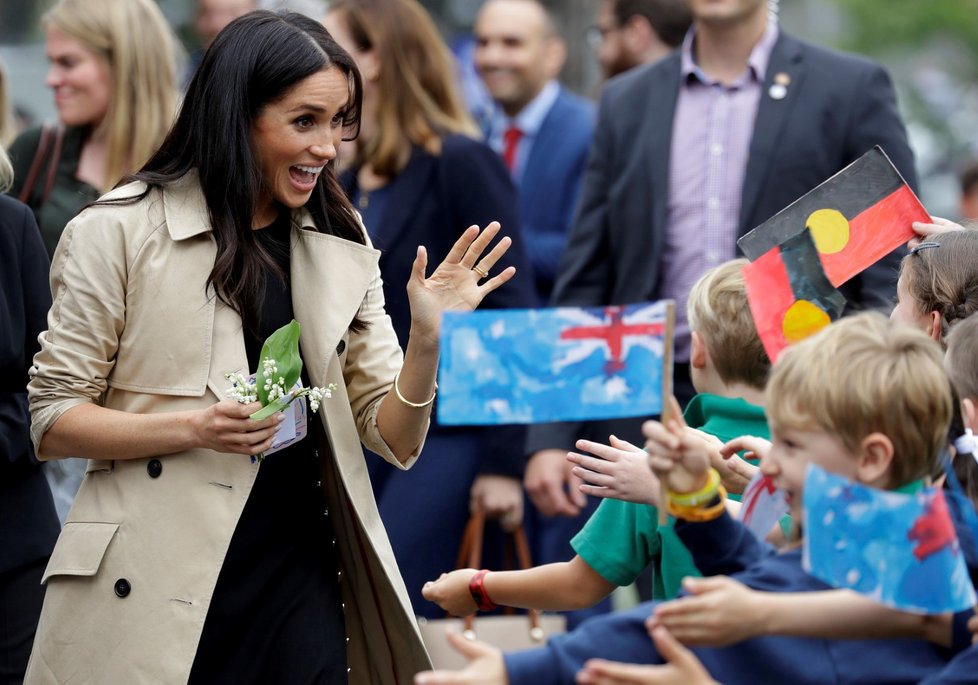 Princ Harry s těhotnou Meghan při návštěvě města Merlbourne v Austrálii.