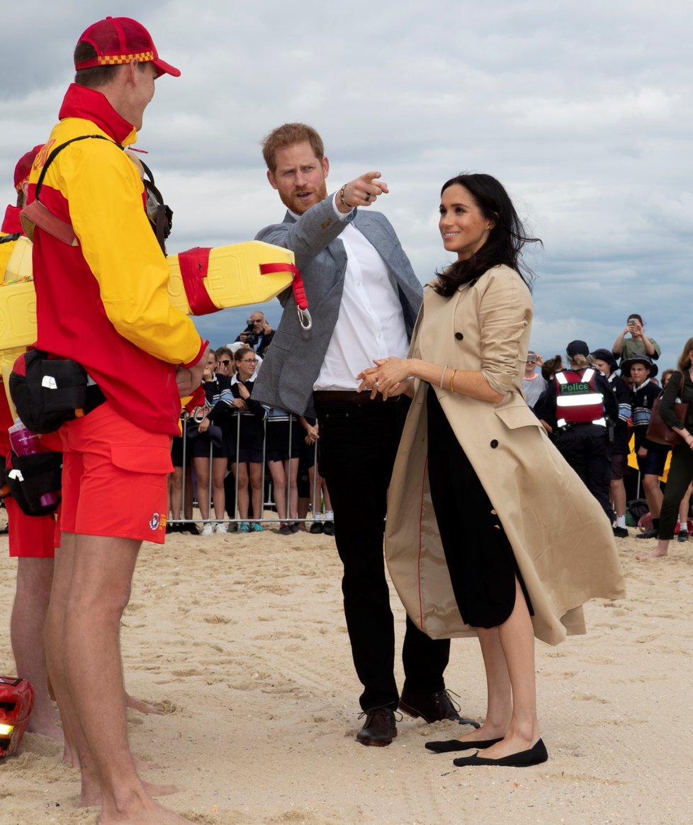 Princ Harry s těhotnou Meghan při návštěvě města Merlbourne v Austrálii