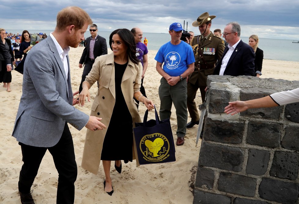 Princ Harry s těhotnou Meghan při návštěvě města Merlbourne v Austrálii