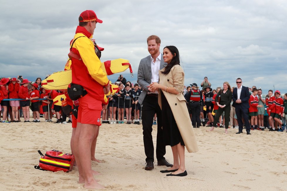 Princ Harry s těhotnou Meghan při návštěvě města Melbourne v Austrálii.