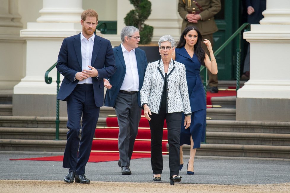 Princ Harry s těhotnou Meghan při návštěvě města Melbourne v Austrálii.