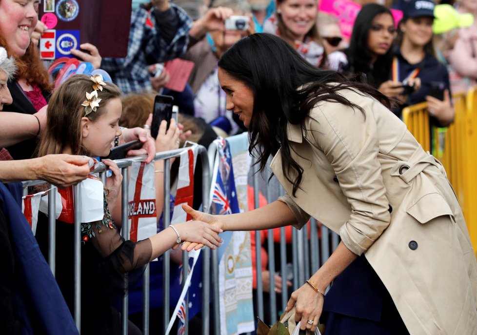 Princ Harry s těhotnou Meghan při návštěvě města Merlbourne v Austrálii.