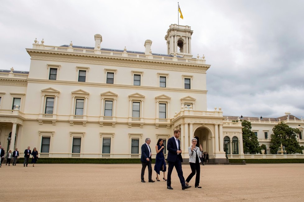 Princ Harry s těhotnou Meghan při návštěvě města Melbourne v Austrálii.