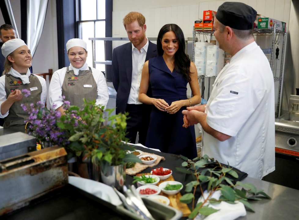 Princ Harry s těhotnou Meghan při návštěvě města Merlbourne v Austrálii.