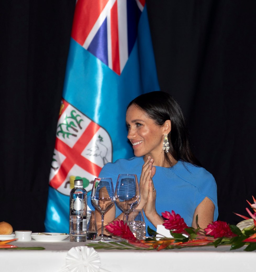 Těhotná Meghan na návštěvě na ostrově Fiji