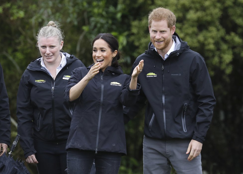 Princ Harry a vévodkyně Meghan při návštěvě národního parku na Novém Zélandu.