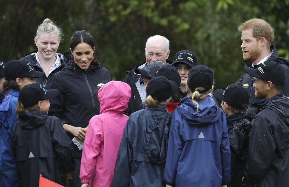 Princ Harry a vévodkyně Meghan při návštěvě národního parku na Novém Zélandu.