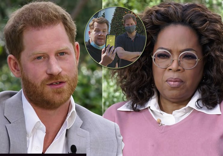 Princ Harry svou účastí v show Jamese Cordena údajně rozzužil Oprah