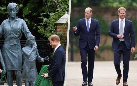 Princ William a princ Harry odhalili sochu princezny Diany
