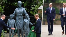 Princ William a princ Harry odhalili sochu princezny Diany.