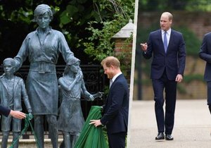 Princ William a princ Harry odhalili sochu princezny Diany.